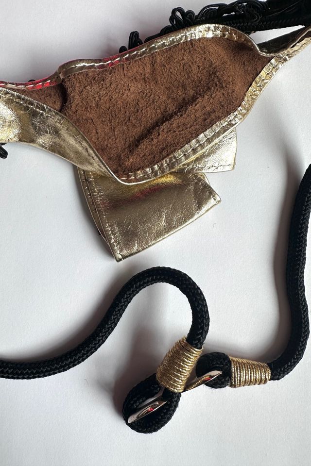 Vintage 1980s Gold Leather Sequin Belt Selected by Cherry #1