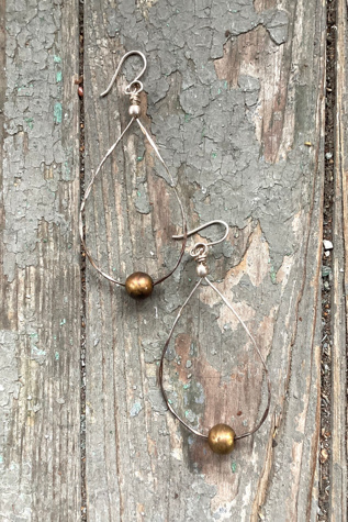 Vintage 1970s Handmade Brass Drop Earrings Selected by Cherry