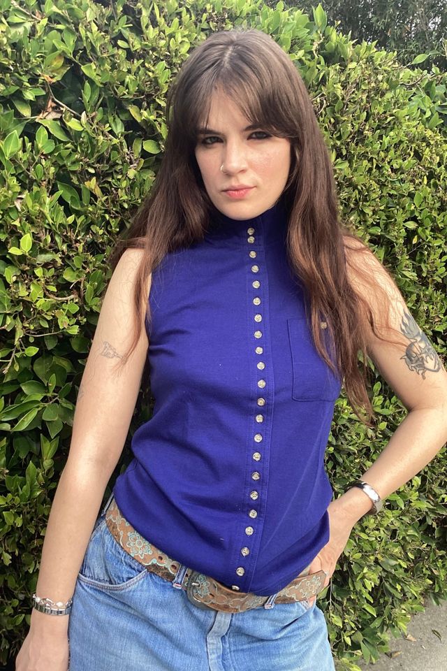 Vintage 1980s Button Up Sleeveless Tank Selected by Cherry #1