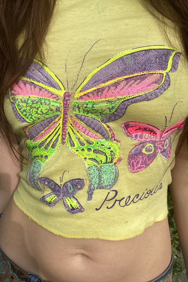 Vintage 1970s Glow in the Dark Butterfly Lace Tank Selected by Cherry #1
