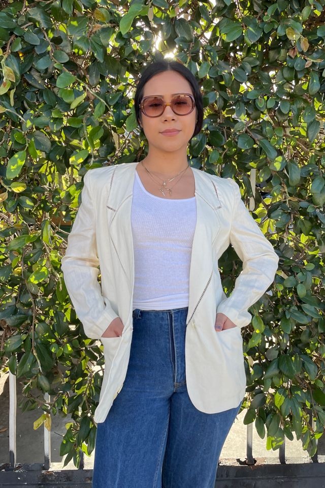 Vintage 1990's Milla Schon Linen Jacket Selected by FernMercantile #1
