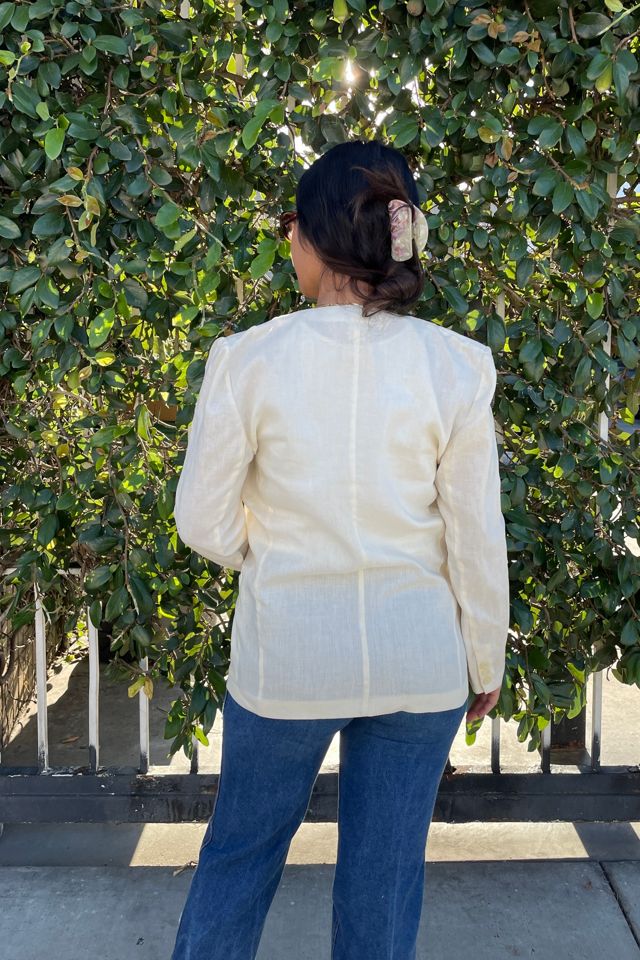 Vintage 1990's Milla Schon Linen Jacket Selected by FernMercantile #2