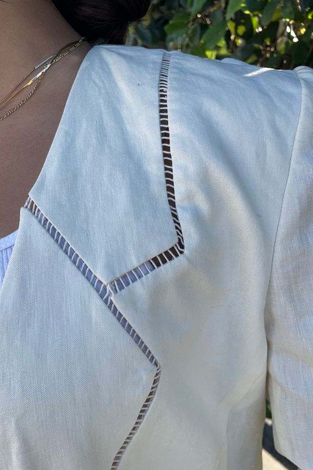 Vintage 1990's Milla Schon Linen Jacket Selected by FernMercantile #3
