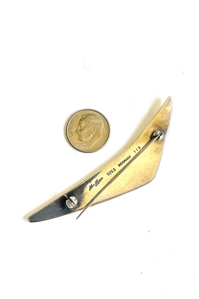 Vintage Hans Hanson Modernist Boomerang Sterling Pin Selected by FernMercantile #2