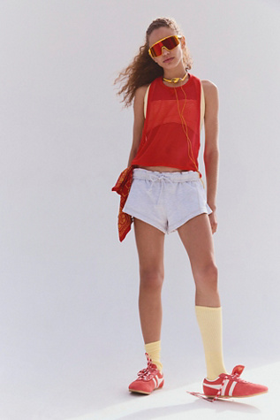 Too Good Perforated Tank Top by FP Movement at Free People in Grapefruit, Size: Medium