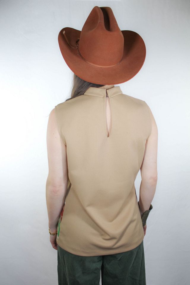 1960s Flower Field Turtleneck Tank Selected By Moons + Junes Vintage #3