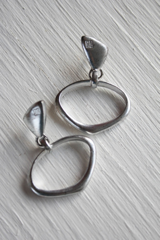 Vintage Sterling Silver Modernist Earrings Selected By Moons + Junes Vintage