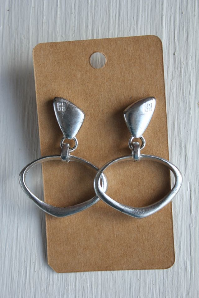 Vintage Sterling Silver Modernist Earrings Selected By Moons + Junes Vintage #2