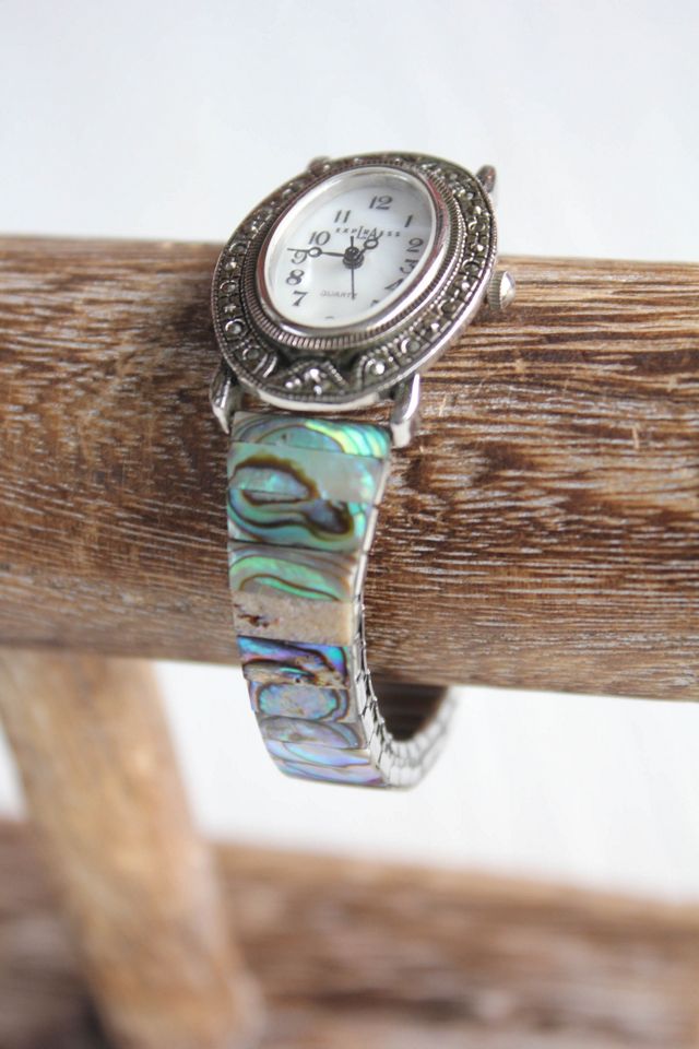 Vintage Abalone Shell Stretchy Band Watch Selected By Moons + Junes Vintage #1
