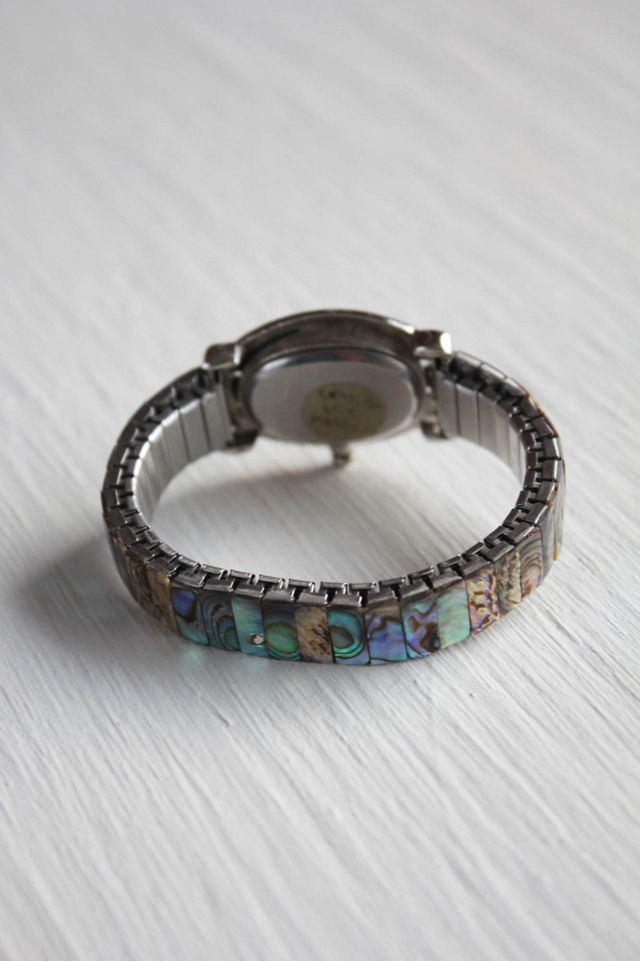 Vintage Abalone Shell Stretchy Band Watch Selected By Moons + Junes Vintage #3