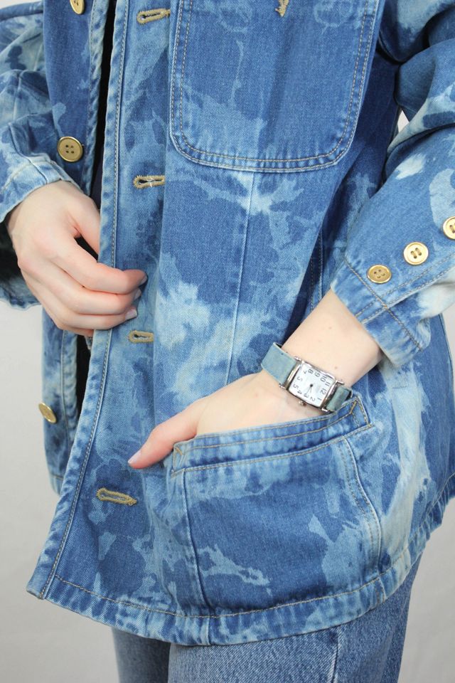 1980s Vintage Denim Square Face Watch Selected By Moons + Junes Vintage #1