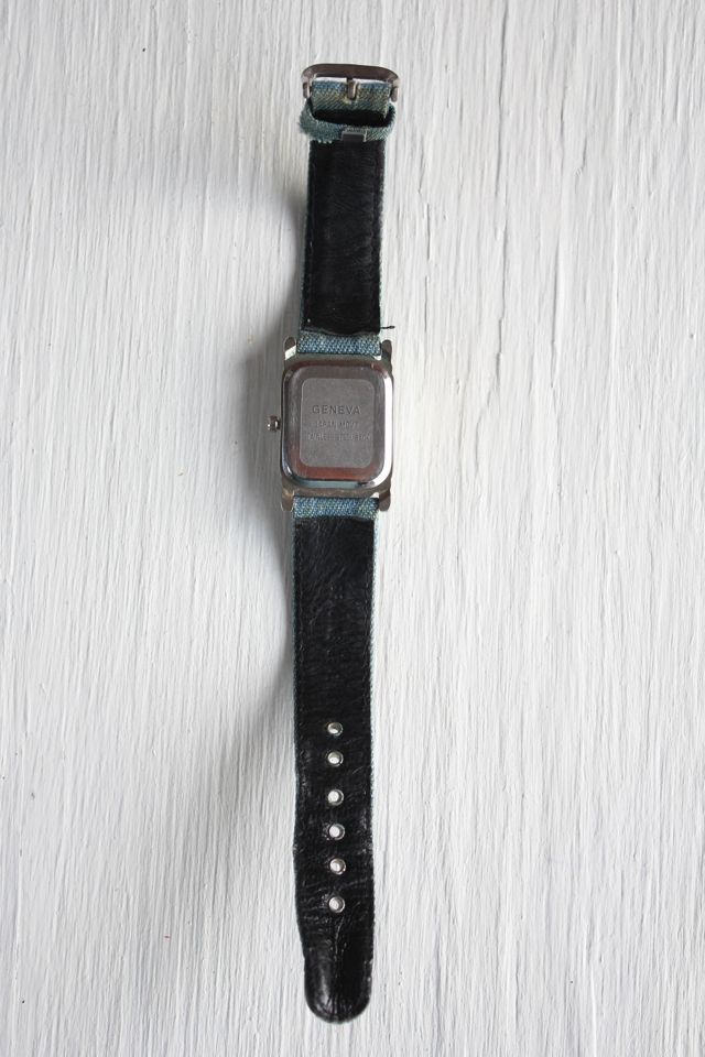 1980s Vintage Denim Square Face Watch Selected By Moons + Junes Vintage #3