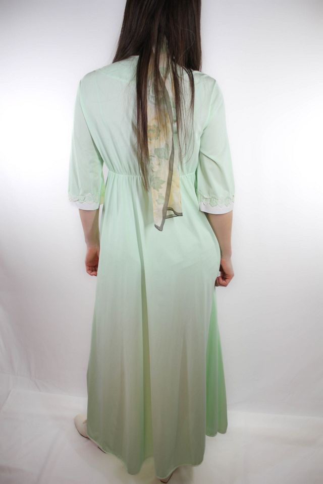 1970s Mint Green Maxi Robe Lounge Dress Selected By Moons + Junes Vintage #2