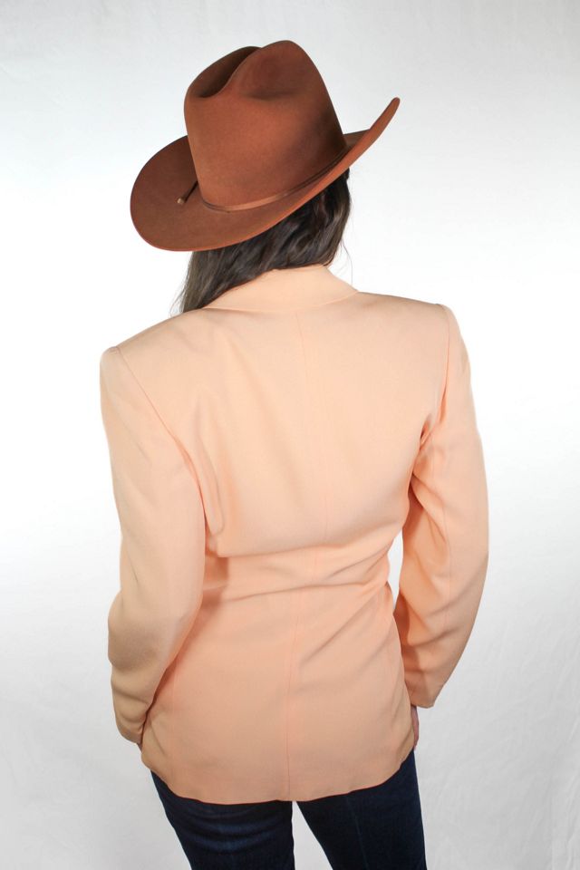 Vintage Peach Fitted French Blazer Selected By Moons + Junes Vintage #1