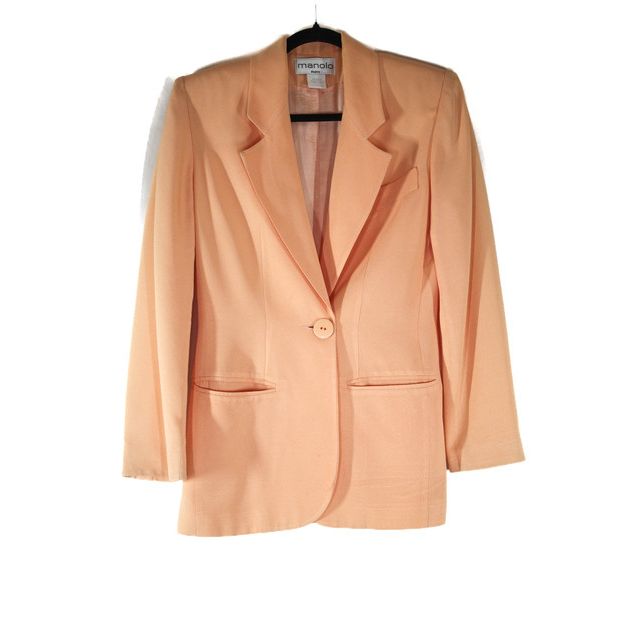 Vintage Peach Fitted French Blazer Selected By Moons + Junes Vintage #3
