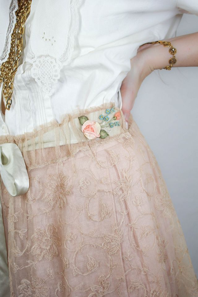 1920s Antique Lace Intimates Layering Skirt Selected By Moons + Junes Vintage #1
