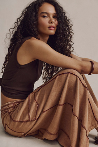 FP One Kaiden Barrel Skirt at Free People in Brown, Size: XS