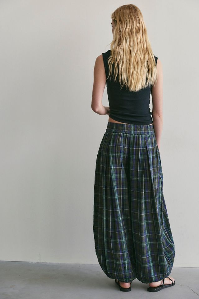 Moonflower Plaid Pull-On Balloon Pants #4