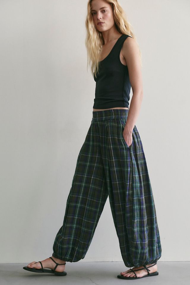 Moonflower Plaid Pull-On Balloon Pants #6