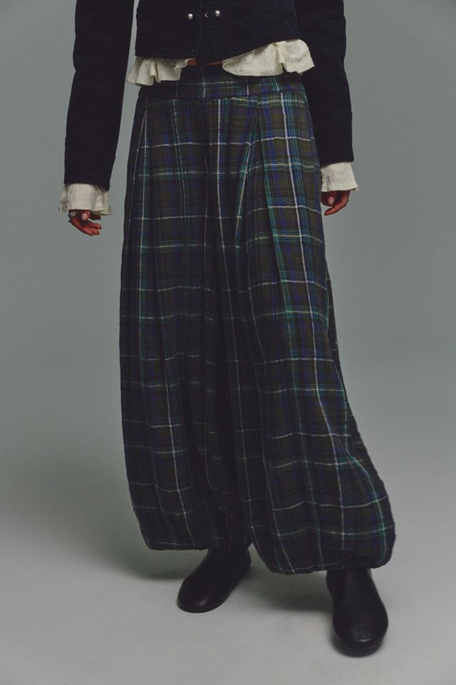 Moonflower Plaid Pull-On Balloon Pants #1