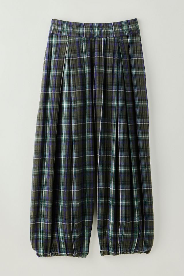 Moonflower Plaid Pull-On Balloon Pants #1