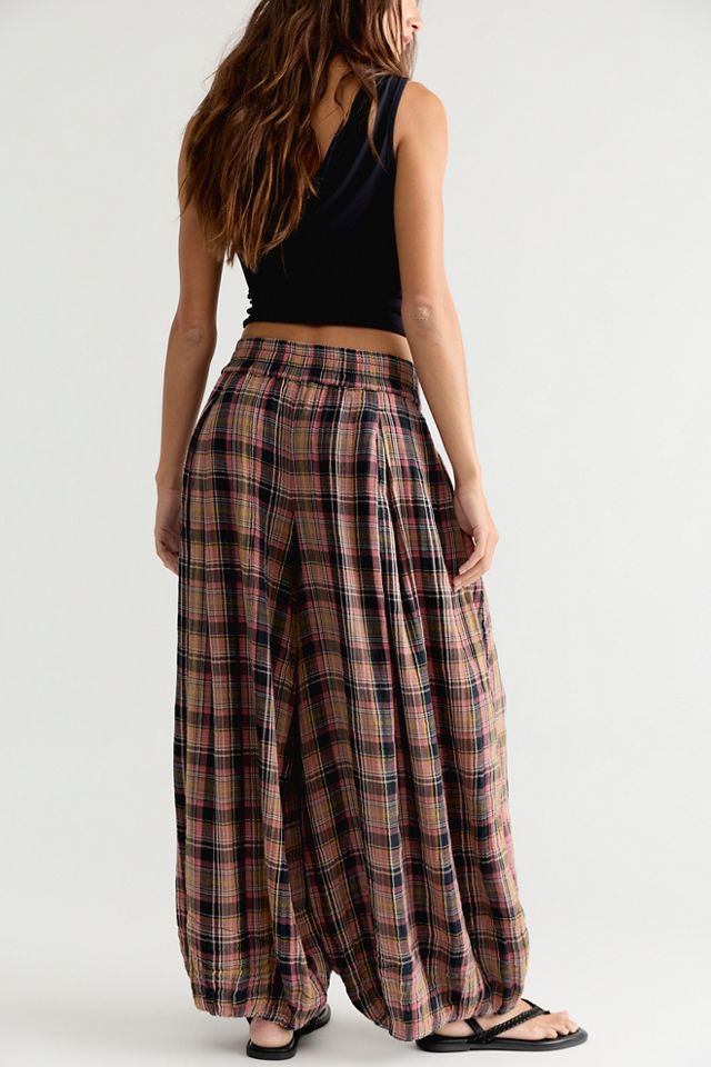 Moonflower Plaid Pull-On Balloon Pants #1