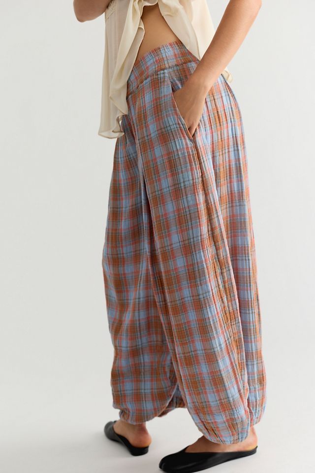 Moonflower Plaid Pull-On Balloon Pants #3