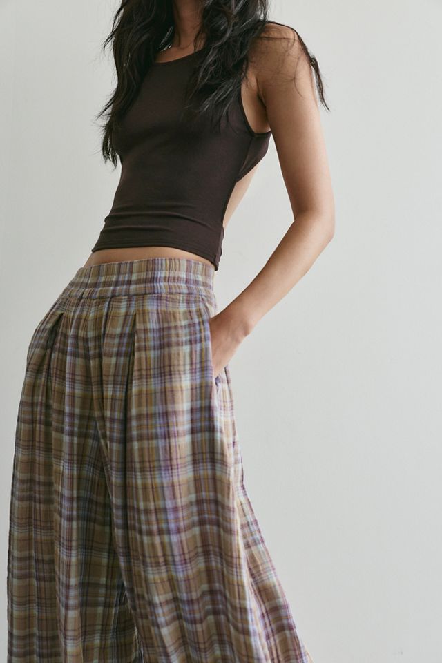 Moonflower Plaid Pull-On Balloon Pants #5