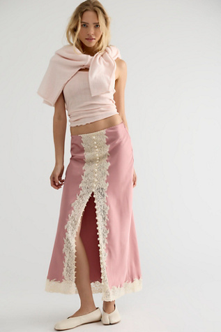 LoveShackFancy Tirelle Midi Slip Skirt