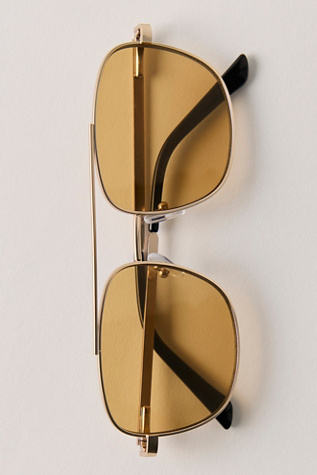 Brooks Metal Aviator Sunglasses at Free People in Gold/Honey Lens