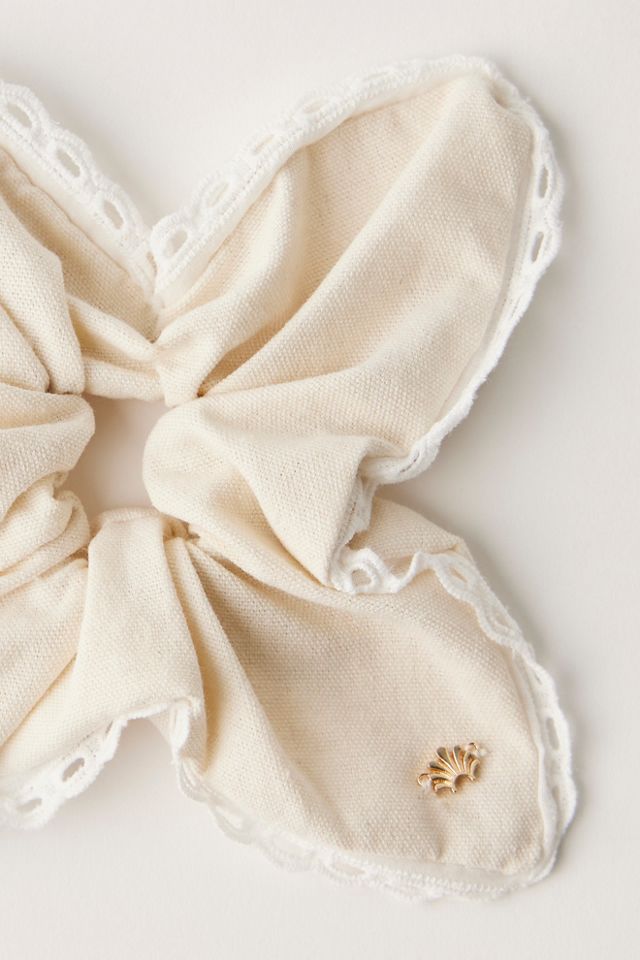 Lele Sadoughi Eyelet Trim Square Scrunchie #1