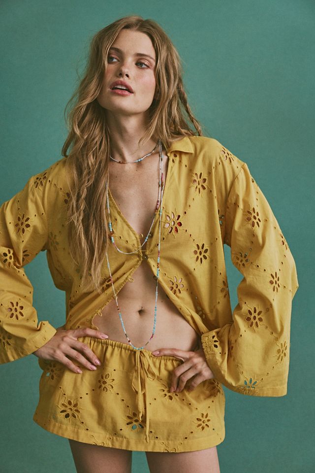 Matthew Williamson x Free People Mesquida Broderie Anglais Low-Rise Skort #3