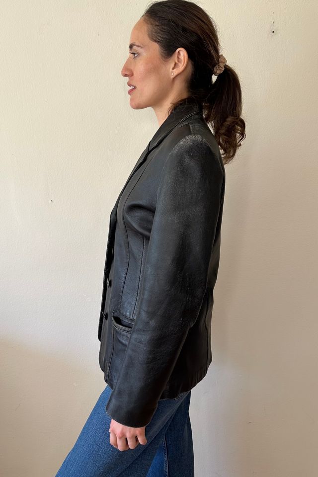 Vintage Carnaby Black Distressed Fitted Blazer Jacket Selected by Picky Jane #2