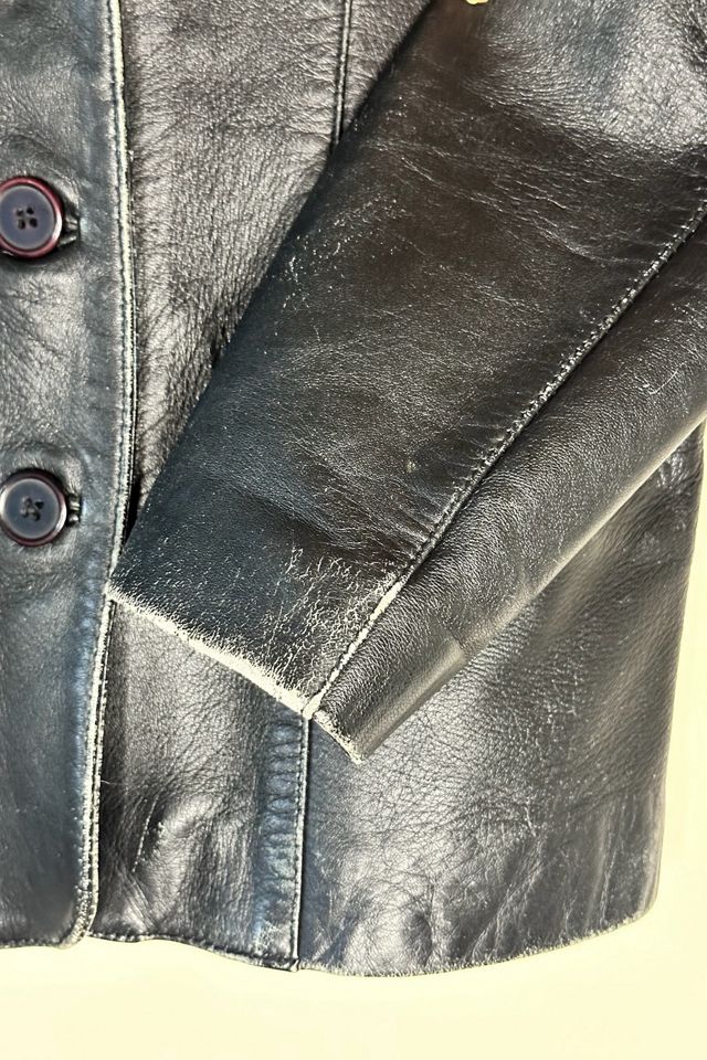 Vintage Carnaby Black Distressed Fitted Blazer Jacket Selected by Picky Jane #3