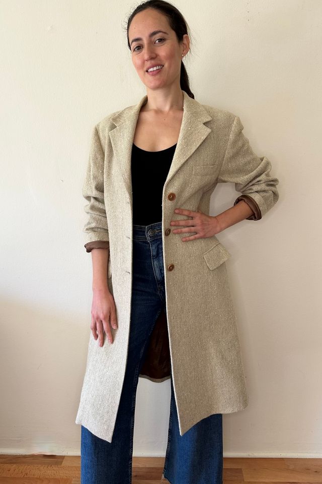 Vintage Barney's NY Oatmeal Herringbone Flecked Duster Selected by Picky Jane #1