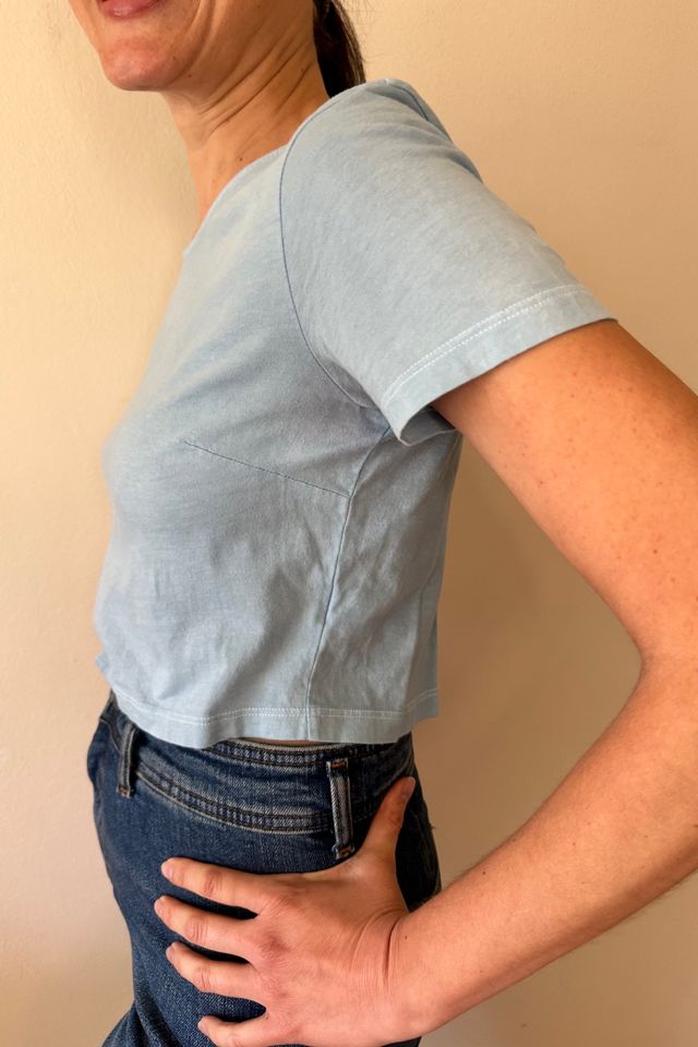 Pale Blue Overdyed Crop Top With Open Back Selected by Picky Jane #3