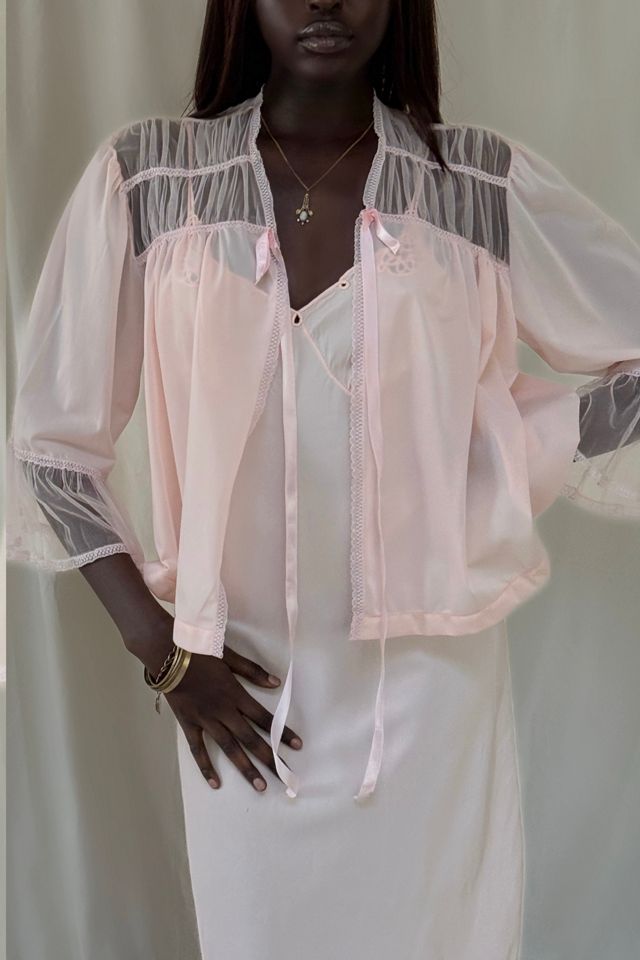 Vintage 1940's Ruffled Tulle Bed Jacket Selected By Afterlife Boutique #1