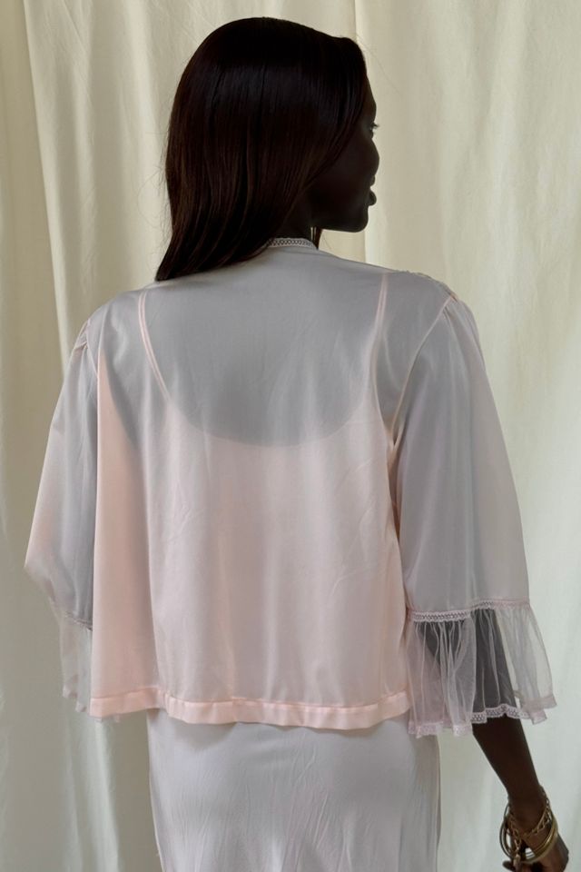 Vintage 1940's Ruffled Tulle Bed Jacket Selected By Afterlife Boutique #3