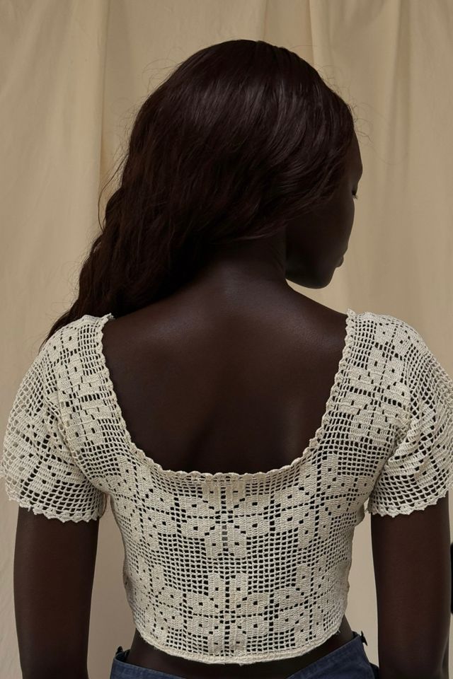 Antique 1900's Edwardian Crochet Knit Top Selected By Afterlife Boutique #2