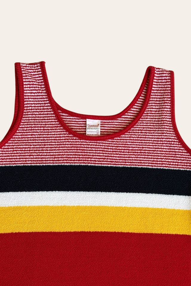Vintage 1960's Cotton Striped Knit Tank Selected By Afterlife Boutique #1