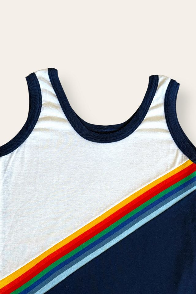 Vintage 1970's Rainbow Striped Tank Top Selected By Afterlife Boutique #1