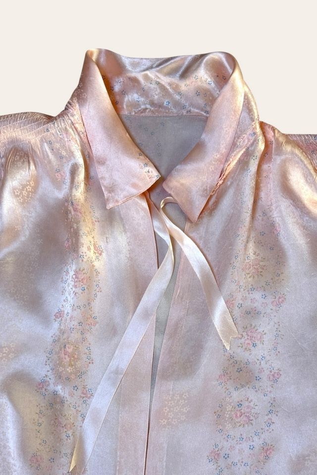 Vintage 1930's Liquid Silk Floral Print Bed Jacket Top Selected By Afterlife Boutique #3