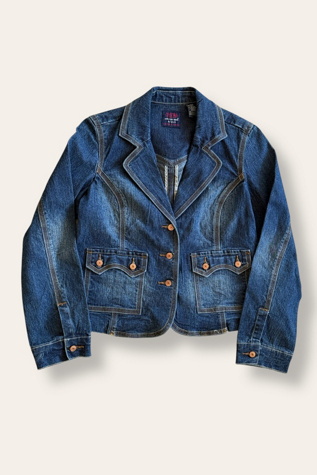 Y2K Stretch Denim Blazer Selected By Afterlife Boutique
