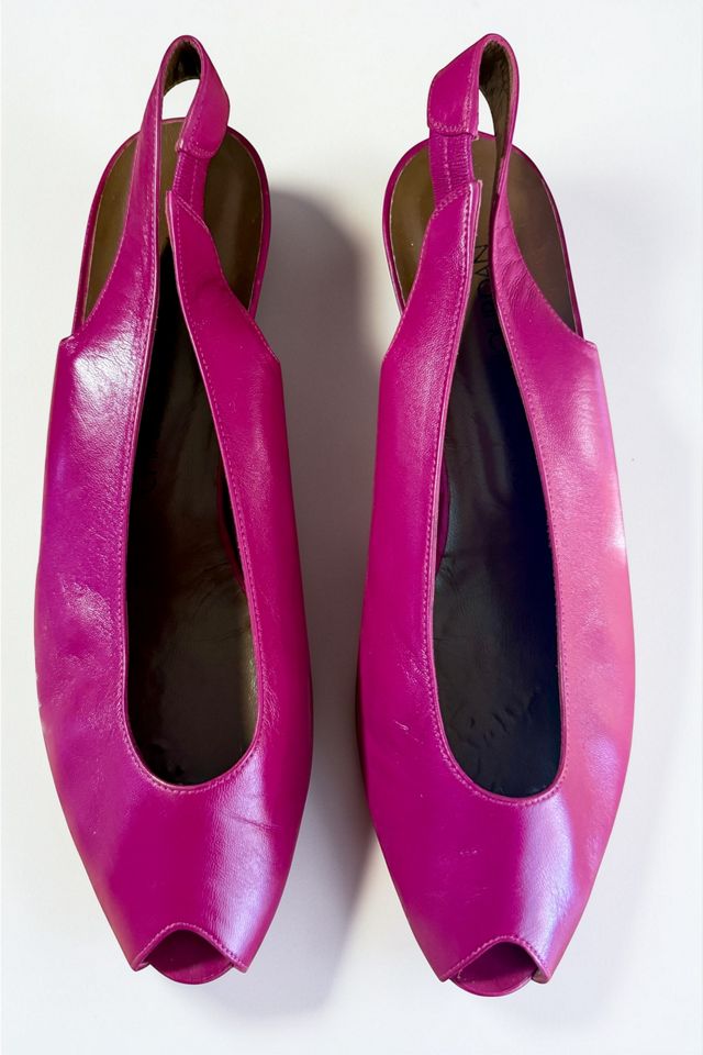 Vintage Charles Jourdan Peep Toe Slingback Wedges Selected by Personal Choice #1