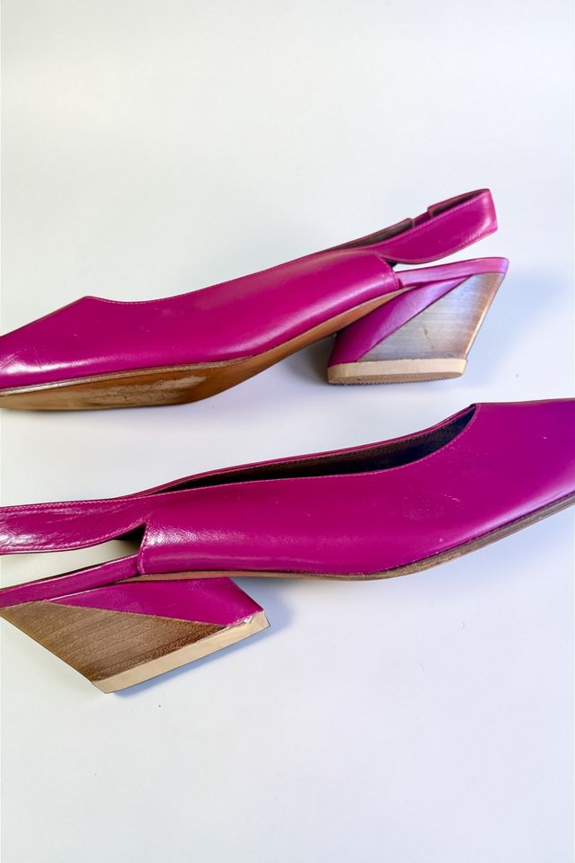 Vintage Charles Jourdan Peep Toe Slingback Wedges Selected by Personal Choice #2