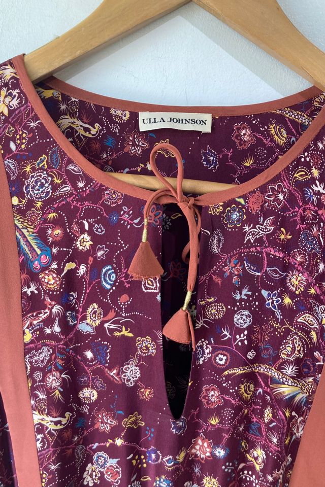 Ulla Johnson Maroon Floral Midi Dress Selected by The Curatorial Dept. #2