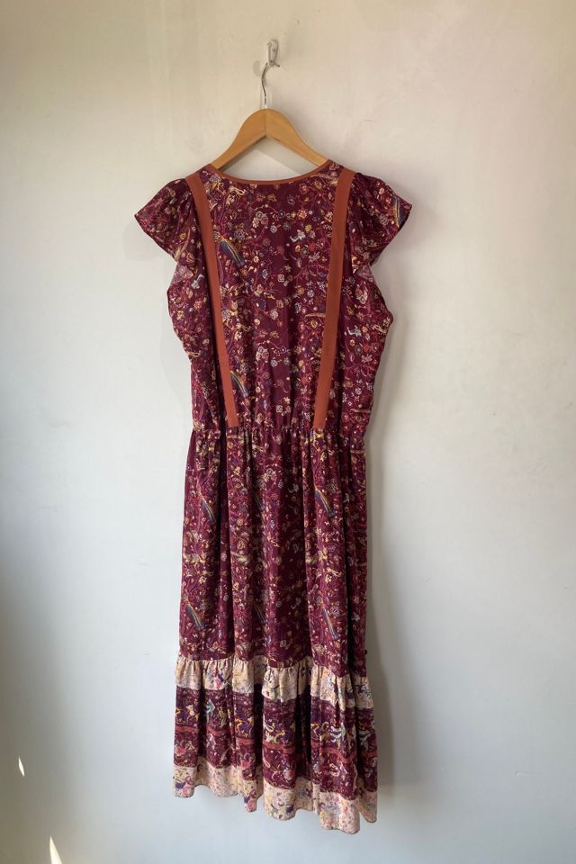 Ulla Johnson Maroon Floral Midi Dress Selected by The Curatorial Dept. #3
