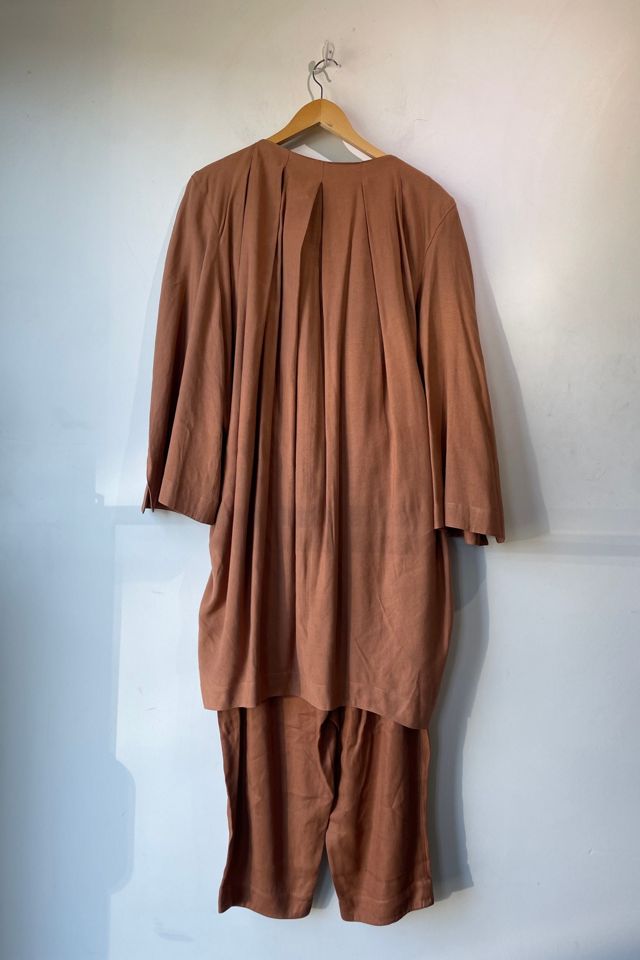 Vintage Claude Montana Brown Linen 2-Piece Set Selected by The Curatorial Dept. #1