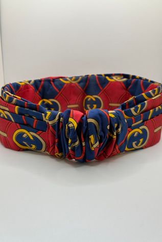 Gucci Red and Blue Logo Headband Selected by The Curatorial Dept.