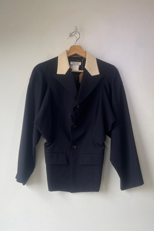 Comme des Garcons Navy Zigzag Back Detail Blazer Selected by The Curatorial Dept.